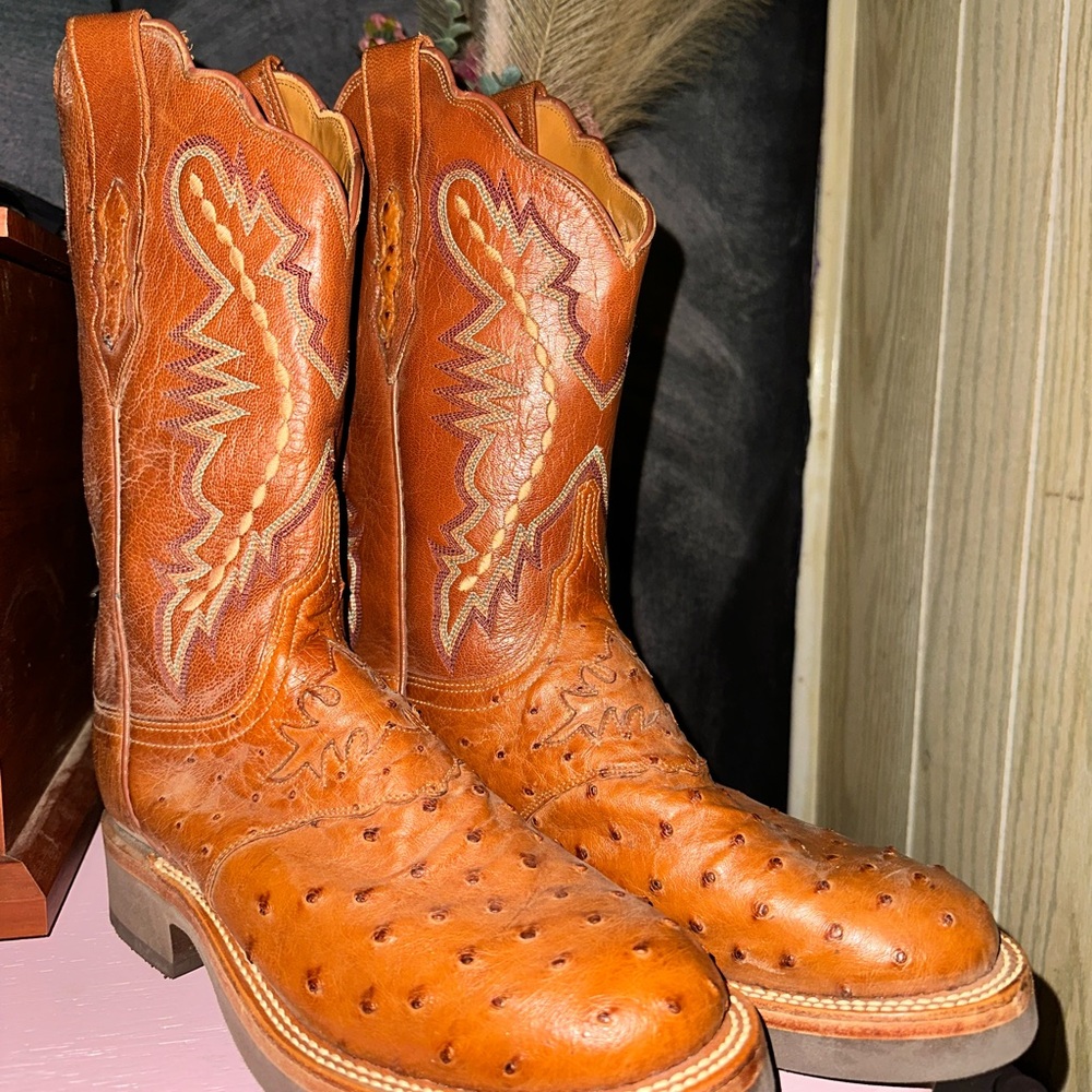 Lucchese 2000 Ostrich Leather Boots